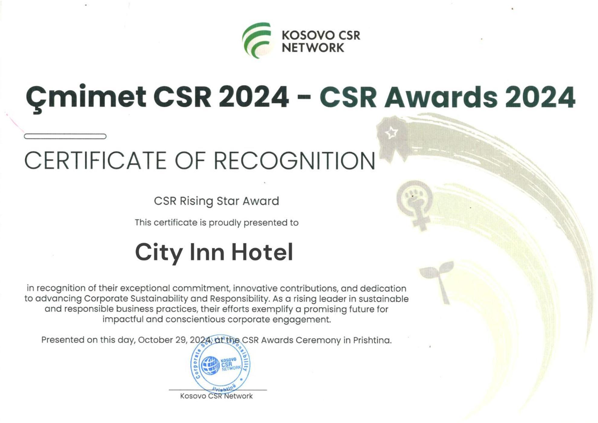 City Inn Pristina Eksteriør billede